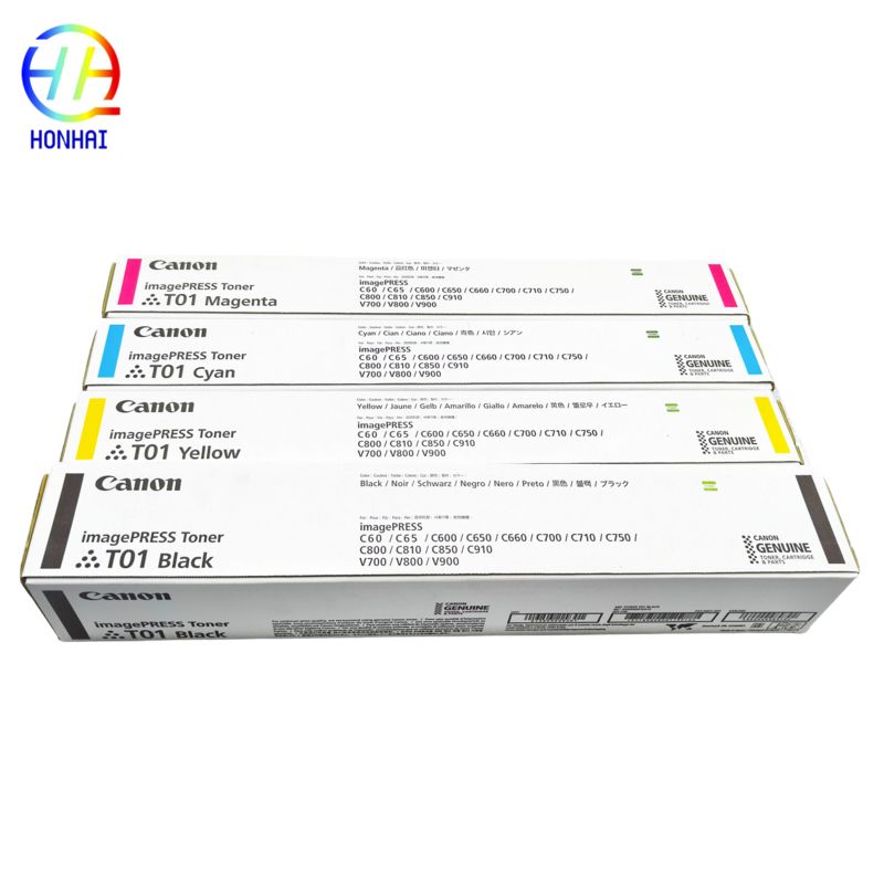 Original New Toner Cartridge T01 for Canon imagePRESS C60 C65 C650 C700 C700CA C710 C750 C800 C810 C850 C910 Copier Toner Set,8069B001AA 8068B001AA 8066B001AA 8067B001AA 
